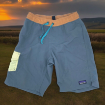 Patagonia Netplus Boys Small Baggies Shorts Lined Gray Orange Swim Trunks - £18.79 GBP