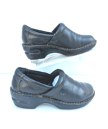 B.O.C. Peggy Black Leather Clogs SlipOn Shoes Soft Comfort BC3632 Size 3... - £23.49 GBP