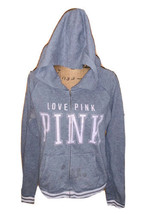 Victorias Secret PINK Women&#39;s Gray Zip Up Hoodie Sweatshirt Jacket Size L - £19.95 GBP