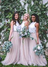Taupe Maxi Tulle Skirt Bridesmaid Plus Size High Waisted Long Tulle Skirt