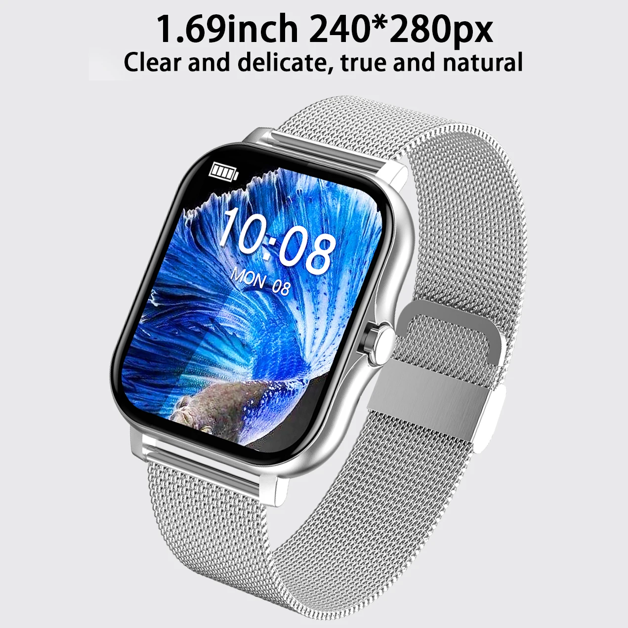 Sporting 2022 Novelty  Square Smart Watch Big Screen Men Wrist Wristwatch Heart  - £44.24 GBP