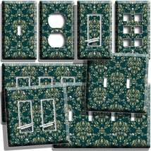 Victorian Era Rich Teal Royal Motif Lightswitch Outlet Wall Plate Art Room Decor - £9.58 GBP+