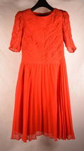 Karen Millen Womens Silk Red Pleated Cocktail Dress 4 US - £62.32 GBP