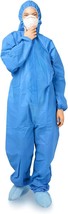 Pack of 5 Blue SMS Coveralls /w Hood, Elastic Cuffs, Ankles, Waist, Zipp... - £23.96 GBP