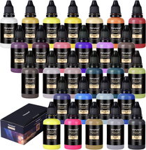 Airbrush Paint,  28 Colors Airbrush Paint Set (30 Ml/1 Oz), Opaque &amp; Water-Based - £29.75 GBP