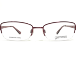 Genesis Brille Rahmen G5033 602 MERLOT Rot Rechteckig Halbe Felge 51-17-130 - £44.28 GBP