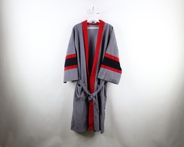 Vtg 70s Streetwear Mens One Size Striped Velour Belted Bath Robe Loungew... - €44,14 EUR