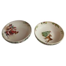 Pier 1 Imports Winter Wonders 8”  Pasta Soup Bowls Christmas Set of 2 - £22.69 GBP