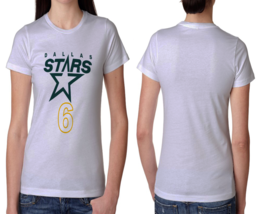 Dallas Stars Hockey Team White Cotton t-shirt Tees For Women - $14.53+