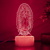 3D Led Night Light San Judas Jesus Malverde Jesus Christ Cracked Base 7 Color Us - £20.22 GBP