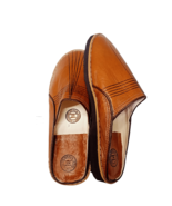 Classic Brown Leather Babouche – Traditional Handmade Moroccan Slippers - $80.00