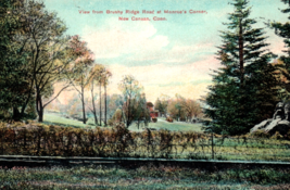 New Canaan Connecticut Brushy Ridge Road Monroe&#39;s Corner Postcard CT - £12.12 GBP