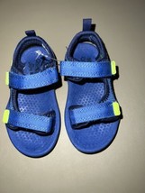 Osh Kosh Bgosh Baby Sandals Size 6M Blue With Hook And Loop Closure Straps - $7.92