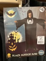 Kids Black Horrer Ghoul Costume Medium 8-10 Robe 5-7 Years Halloween Dress Up - £3.65 GBP