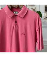 Vintage 90s Tommy Bahama Cotton Pique Polo Golf Shirt Sailfish Tulip Pink M - $31.74 CAD