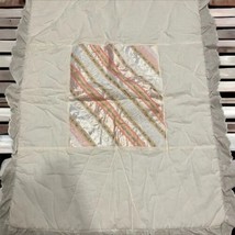 Vintage Pink White Ruffle Baby Bedding Crib Quilt Cottagecore Dainty Flo... - $21.72