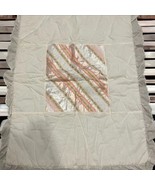 Vintage Pink White Ruffle Baby Bedding Crib Quilt Cottagecore Dainty Flo... - £17.36 GBP