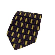 Burton Mens Tie Red Geometric Polyester Necktie - £3.90 GBP