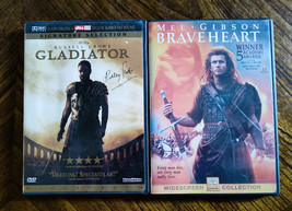 2 Great Action DVDs Set - &quot;Braveheart&quot; and &quot;Gladiator&quot; Widescreen Format  -Ex - £6.72 GBP
