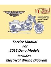 2016 Harley Davidson Dyna Models Service Manual Download - $22.95