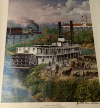 $125 Judith-Ann Saks Signed Rail Meets Sea Port Houston Vintage 1975 Poster - £116.17 GBP