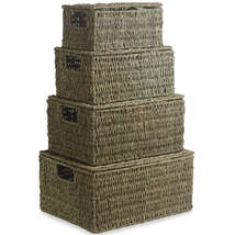 Lidded Seagrass Storage Baskets - £21.00 GBP+