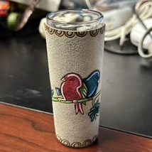 Cozumel Mexico Wrapped Tall Shot Glass Blue Red Bird - $12.86