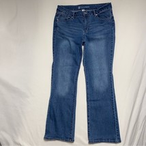 Bootcut Jeans Women’s 17 High Rise Fade Whiskering Blue Denim Boot Medium Wash - £24.86 GBP