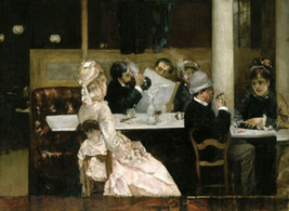 Henri Gervex Cafe Scene In Paris Repro Oil Painting Giclee Print Canvas - £9.02 GBP+