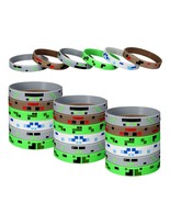 24 Pieces Pixelated Miner Crafting Style Character Bracelets Silicone  - £13.66 GBP