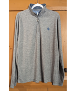 Johnnie O Sweater Mens Large  1/4 Zip Golf Pullover Grey Long Sleeve Emb... - £18.99 GBP