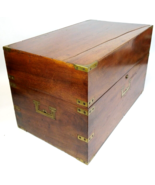 Antique Camphor Wood Campaign Chest/Trunk 2ft w/Recessed Brass Handles/A... - £548.81 GBP