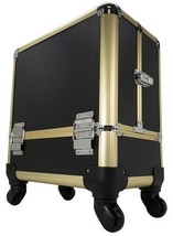 TZ Case AB-111T GBD Wheeled Beauty Organizer  Gold Black Dot - £146.29 GBP