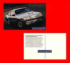 1987 Ford Thunderbird Turbo Coupe Vintage Factory Color Post Card - Great - Usa - £5.89 GBP