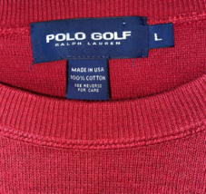 VTG Polo Golf Sweatshirt Ralph Lauren Mens LARGE Red Cotton Crew USA Ath... - £56.42 GBP
