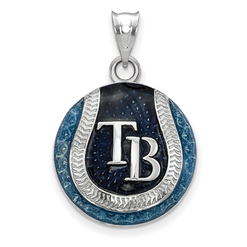 Primary image for SS Tampa Bay Rays Domed Enameled Baseball Pendant
