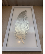 BOHO Gold Foil FEATHER Wall Art Print-Framed 14”x28” Gold SECURE SHIPPIN... - £11.84 GBP