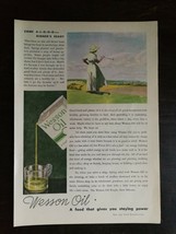 Vintage 1935 Wesson Oil Full Page Original Ad 122 - $6.64
