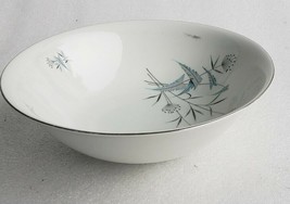 (1) Royal Heiden RHE3 9&quot; Vegetable Bowl Aqua Gray Flowers Bavaria Germany China - £75.89 GBP