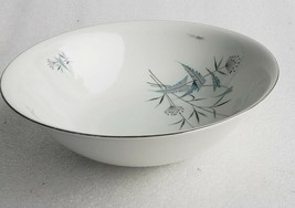 (1) Royal Heiden RHE3 9&quot; Vegetable Bowl Aqua Gray Flowers Bavaria German... - £116.37 GBP