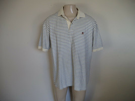 Men&#39;s White Tommy Hilfiger Striped Shirt. XL. 100% Cotton. Short Sleeve. - £12.63 GBP