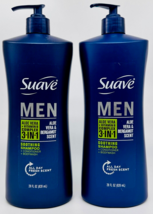 (2) Suave Men 3 In 1 Aloe Vera+Bergamot Shampoo Conditioner &amp; Body Wash 28 fl oz - £25.31 GBP