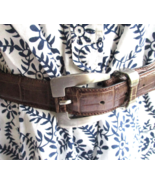 Patrick Mendes Croc Print Genuine Leather Belt Women’s Small Made in France - £29.77 GBP