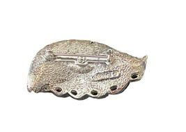 Vtg 2" SIGNED GERRYS LEAF Brooch Pin Textured Silver Tone Metal Costume Jewelry image 4