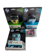 4 Genuine HP 02 Ink Cartridges cyan, light cyan, yellow XL, pink HP Phot... - $22.28