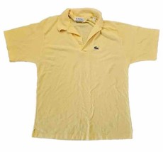 Izod Lacoste Shirt Men&#39;s XL Yellow Golf Polo Short Sleeve Logo Casual Vtg - £23.33 GBP