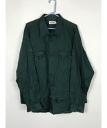 Dick &amp; Bic Men Green Button Long Sleeve Hunting Outdoor Shirt Pockets Or... - £18.75 GBP