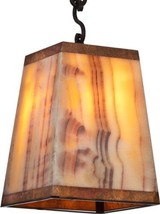 Marquis Pendant Large Carved Amber Onyx Red Veined Travertine Marble 4-Light  - £1,273.61 GBP