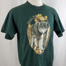 Welcome Back Gray Wolf T-Shirt Large Crew Green Earth Foundation 90&#39;s Vintage - £31.16 GBP