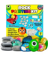 Rock Painting Kit Deluxe Arts and Crafts for Girls Boys Age 6 12 Rocks T... - £17.72 GBP